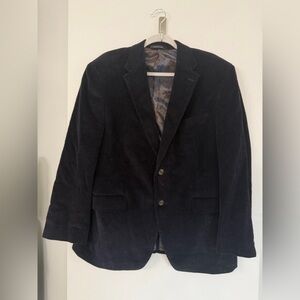 Lauren Ralph Lauren Men’s 42S Navy Blue Corduroy Blazer Sportcoat Paisley Lined